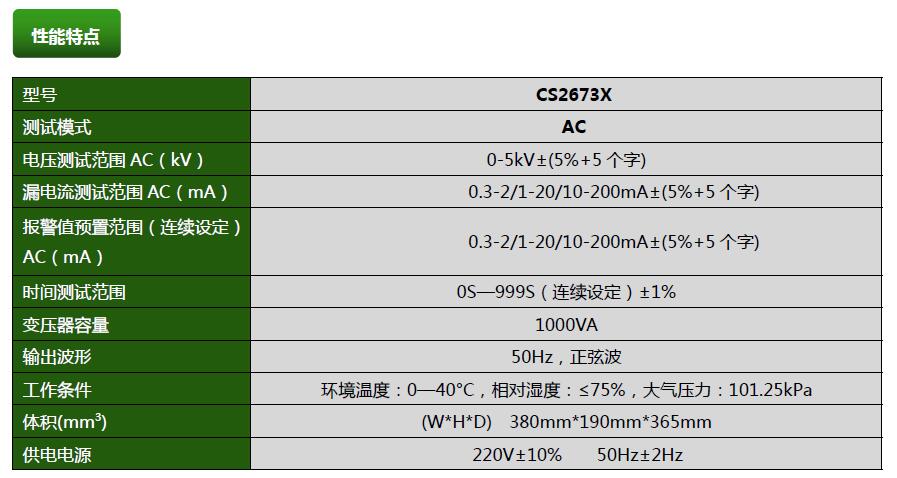 CS2673X交流耐壓測試儀(圖1)